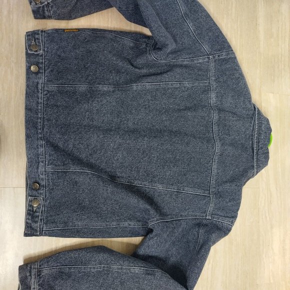 Vintage Armani Jeans Denim Jacket  Mens 34 Gray Acidwash Made in Italy - Picture 9 of 16